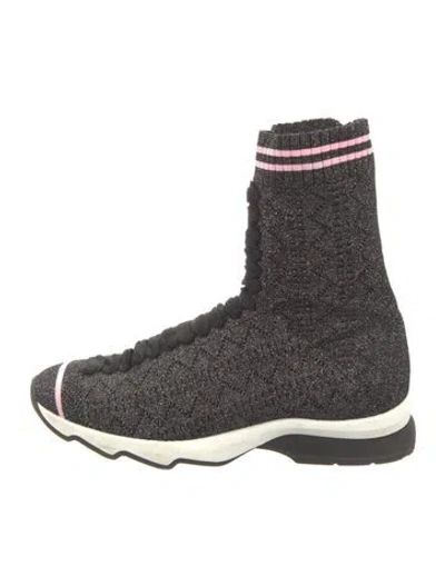 Pre-owned Fendi Glitter Accents Sock Boots In Multi