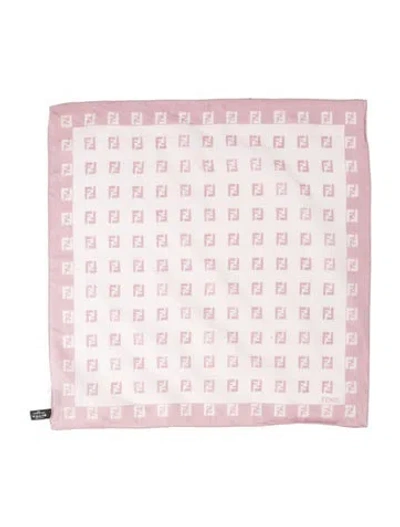 Pre-owned Fendi Glitter Zucca Ff Logo Scarf In Pink