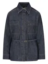 Fendi Go-to Denim Shirt Jacket With Quilted Ff Motif Clothing In Blue