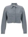 Fendi Logo Stamp Cropped Denim Jacket
