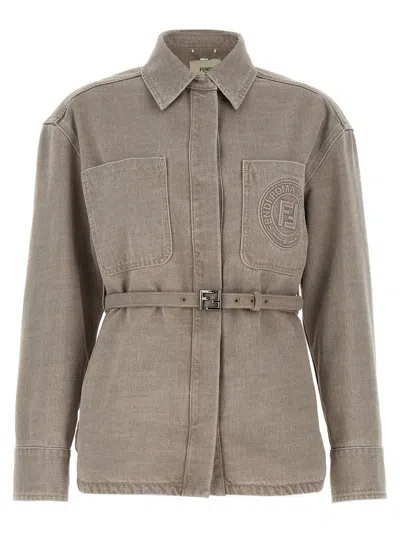 Fendi Jackets And Vests In Brown