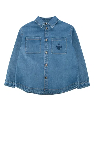 Fendi Kids' Go To Jacket Denim In Blue