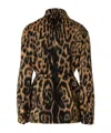 Fendi Go-to Jacket In Beige And Black  Leo Wool In Animal Print
