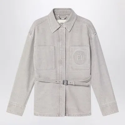 Fendi Go-to Jacket In Denim Women In Brown