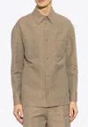 Fendi Single-breasted Jacquard Jacket In Neutral