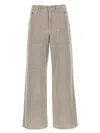Fendi Wide Leg Denim Trousers With Multiple Pockets