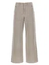 Fendi Wide Leg Denim Trousers With Multiple Pockets