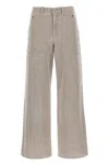 Fendi Wide Leg Denim Trousers With Multiple Pockets