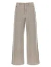 Fendi Wide Leg Denim Trousers With Multiple Pockets
