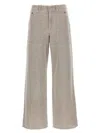 Fendi Wide Leg Denim Trousers With Multiple Pockets