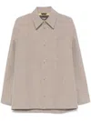 Fendi Jacquard-stitching Shirt Jacket In Brown