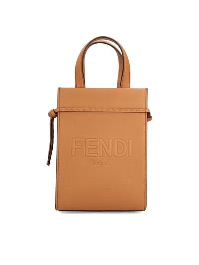 Fendi Go To Shopper Mini Bag In Marrone