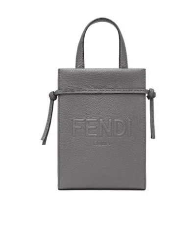 Fendi Go To Shopper Small Tote Bag In Gray