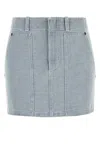 Fendi Denim Mini Skirt In Gray