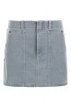 Fendi Denim Mini Skirt In Gray