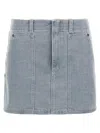 Fendi Light Blue Denim Miniskirt In Gray