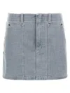 Fendi Denim Mini Skirt In Gray