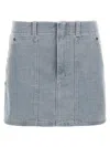 Fendi Denim Mini Skirt In Gray