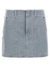 Fendi Denim Mini Skirt In Gray