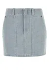 Fendi Denim Mini Skirt In Gray