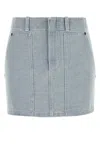 Fendi Denim Mini Skirt In Gray