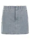 Fendi Denim Mini Skirt In Gray