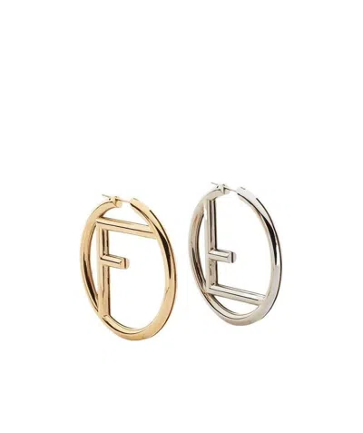 Fendi Gold And Palladium Earrings