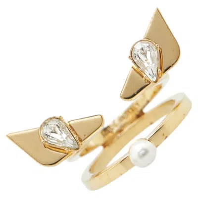 Pre-owned Fendi Gold Band Ring ()