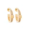 Fendi Forever Metal And Crystal Hoop Earrings Accessories In Brown