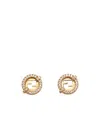 Fendi Everround Metal Earrings With Rhinestones In Gold