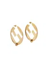 Fendi Ff-motif Embellished Earrings In Gold