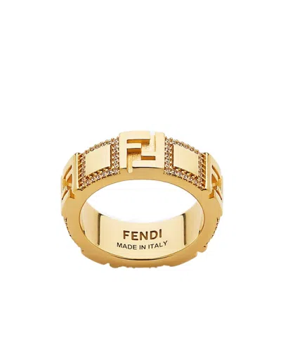 Fendi Gold-coloured Metal Ring In Yellow