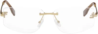 Fendi Gold  First Crystal Glasses In Shiny Endura Gold