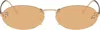 Fendi First Crystal Sunglasses In Shiny Gold