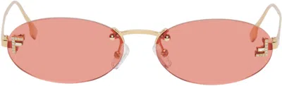 FENDI GOLD FENDI FIRST CRYSTAL SUNGLASSES