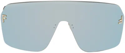 Fendi Gold  First Crystal Sunglasses In Blue