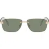 Fendi Men's Sky 61mm Rectangular Sunglasses In Green