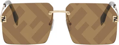 Fendi Gold  Sky Sunglasses In 5933g
