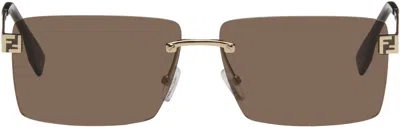 Fendi Gold '' Sky Sunglasses In Brown