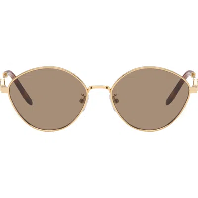 Fendi Gold Ff Diamonds Sunglasses In Brown
