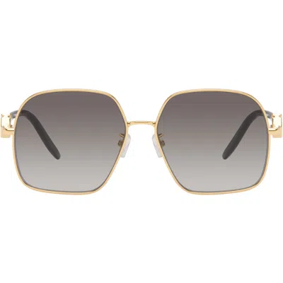 Fendi Gold Ff Diamonds Sunglasses In Metallic