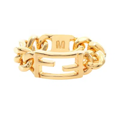 Pre-owned Fendi Gold Gold Plating Band Ring ()