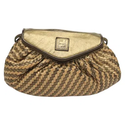 Pre-owned Fendi Gold Leather Shoulder Bag ()