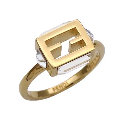 Pre-owned Fendi Gold Metal Band Ring ()