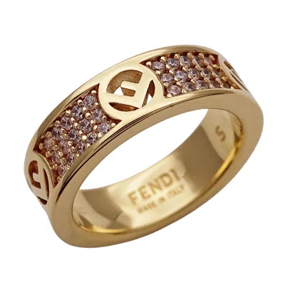 Pre-owned Fendi Gold Metal Band Ring ()