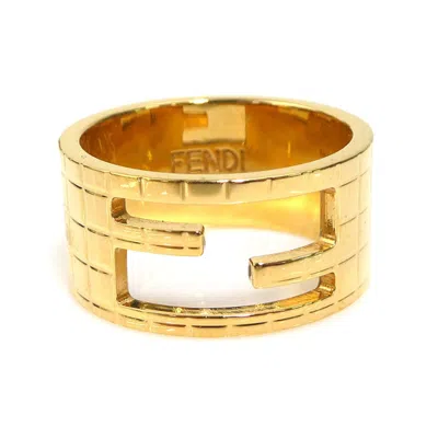 Pre-owned Fendi Gold Metal Band Ring ()