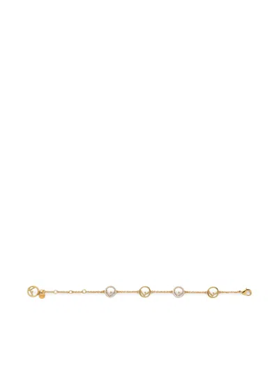 Fendi Gold Metal Bracelet In Brown