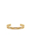 Fendi Logo Embellished Open Cuff Bracelet In Yellow