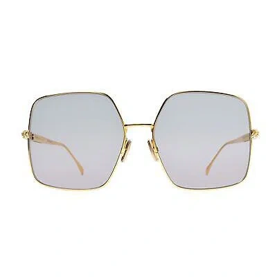 Pre-owned Fendi Gold “oversized Aviator” Sunglasses, Light Lenses, Ff0439/s In Gray