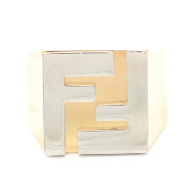 Pre-owned Fendi Gold Silver Gold Plating Band Ring () In Multi